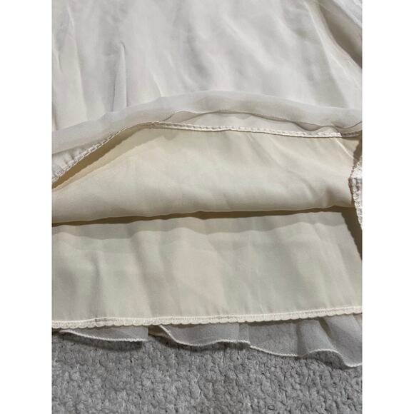 Elie Tahari Tamar Chiffon Silk Layered Blouse Womens Small Beaded Cream MSRP$268 - Picture 4 of 9